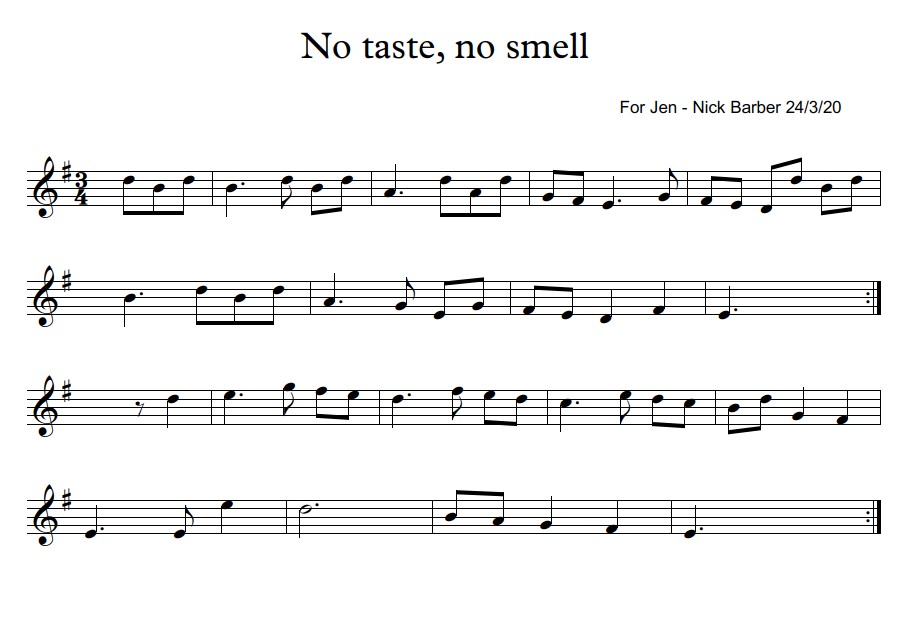 Monday 23rd March: No Taste No Smell (Nick Barber)